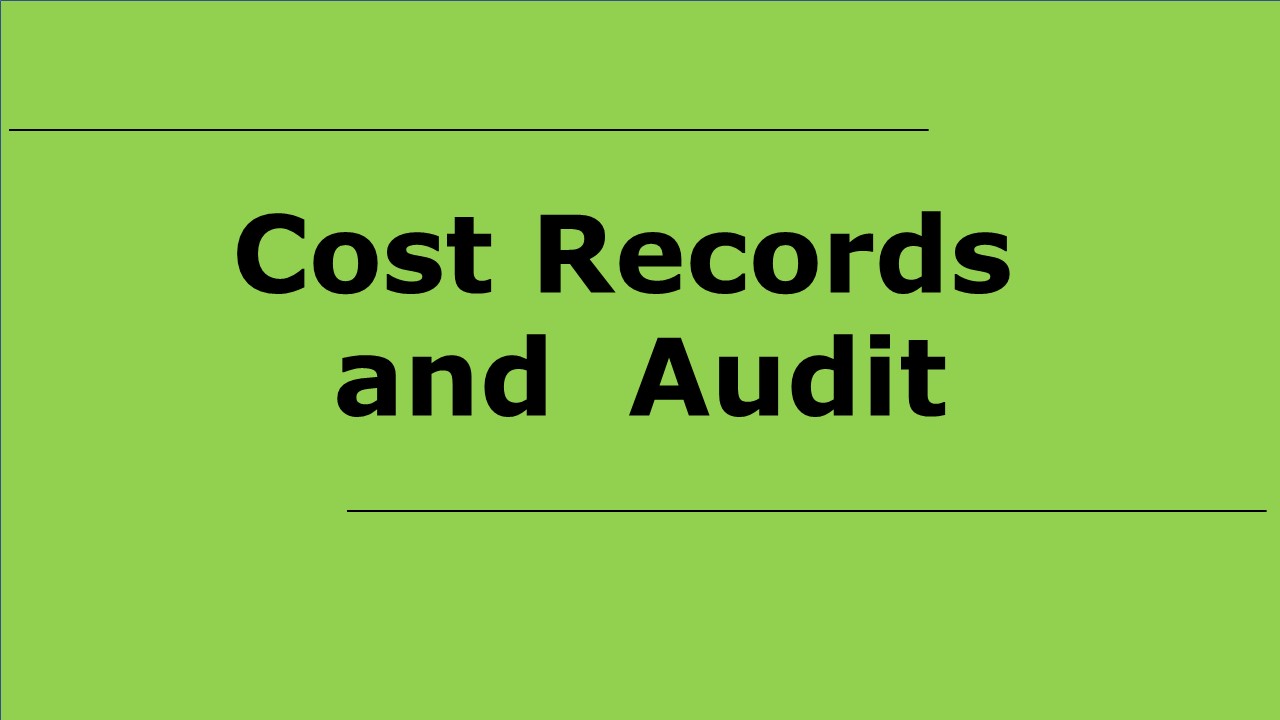 Cost Records and Audit